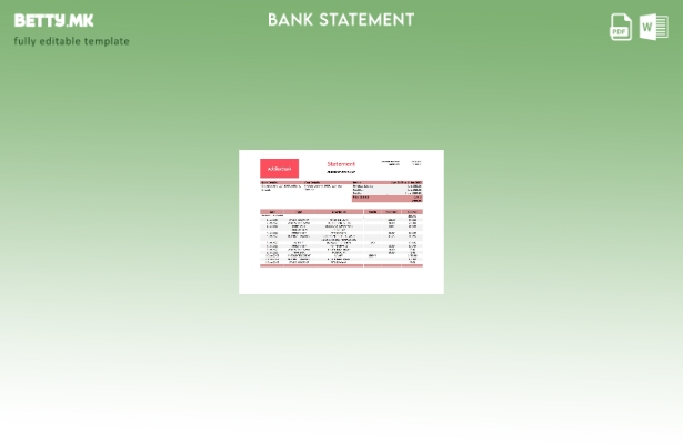 модерен стил Шаблон за збор за извод од банка во Словенија Addiko